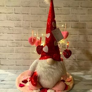 Love & Cupcakes Sequin Valentine Gnome Holding A Heart